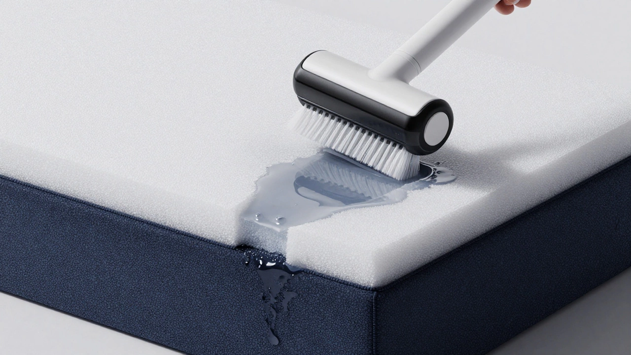 Cross-section showing water soaking into the foam of a couch cushion