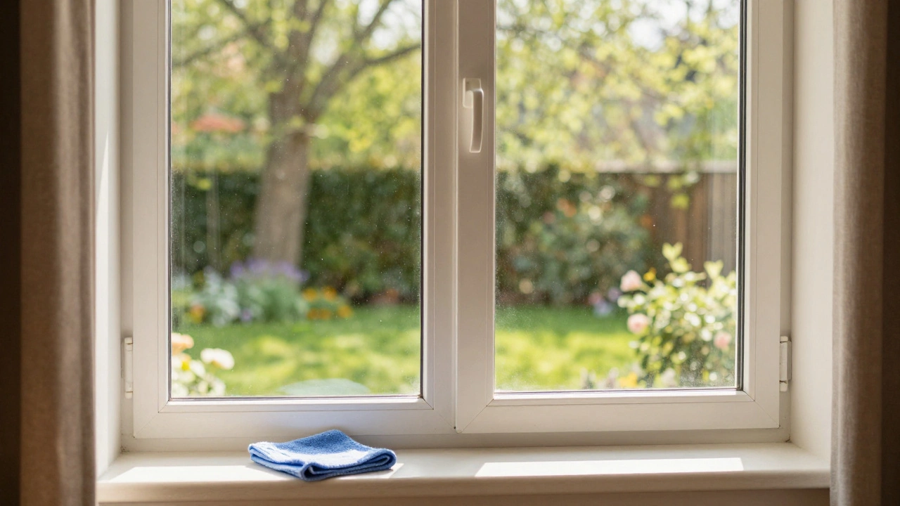 Sunlit room with crystal clear clean double glazed window
