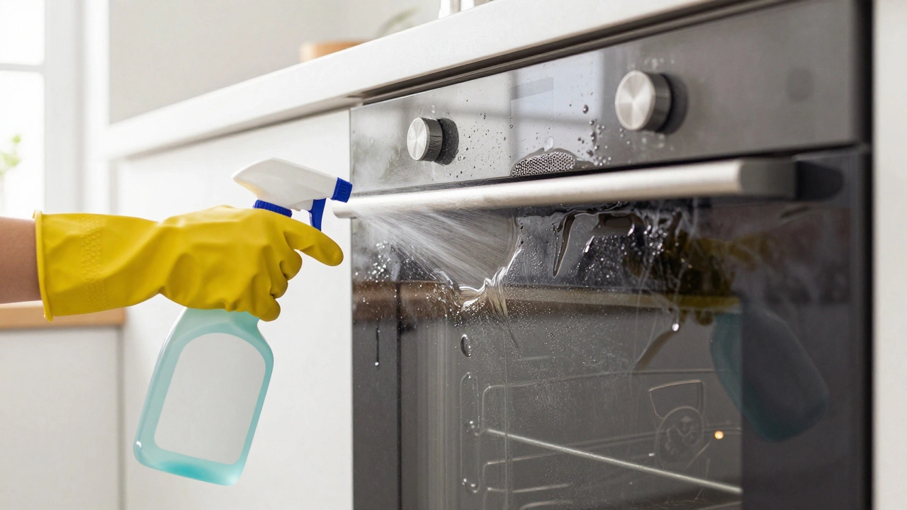 Comparison of greasy and clean oven interior surfaces